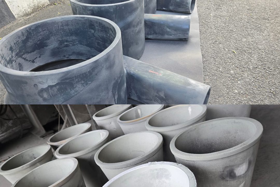 Nitride bonded and reaction bonded silicon carbide feed chambers